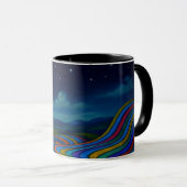 Surreal Dreamscape Moonlight Rainbow Land Tasse (VorderseiteRechts)