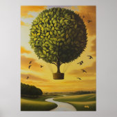 Surreal Dreamscape Tree Ballon über Serene Land Poster (Vorne)