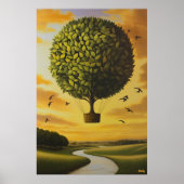 Surreal Dreamscape Tree Ballon über Serene Land Poster (Vorne)