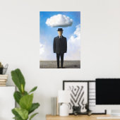 Surreal Dreamscape Wall Art - Faceless Man Cloud Poster (Heimbüro)