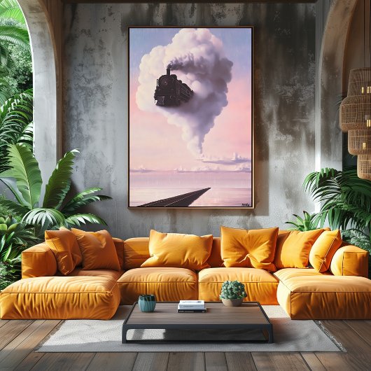 Surreal Dreamscape - Zug aus Wolke Poster