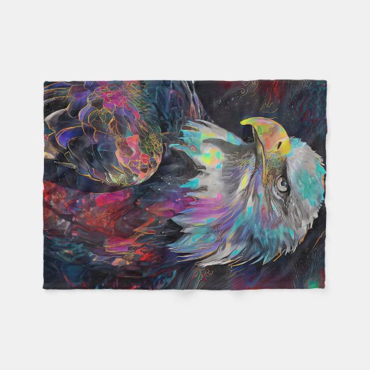 Surreal Eagle Fleecedecke (Vorderseite (Horizontal))