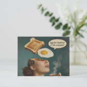 Surreal Eggs For Breakfast in this economy Retro  Postkarte (Stehend Vorderseite)