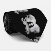 Surreal Einzigartiges Pferdewasser und Vollmond Krawatte (Gerollt)