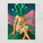 Surreal Emerald Crystals Woman Postkarte (Vorderseite)