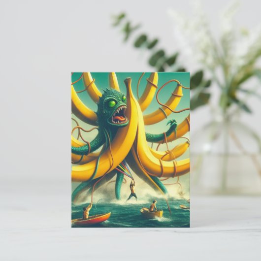 Surreal entlassen Banana Kracken Postkarte (Stehend Vorderseite)