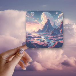 Surreal Ethereal Traum-like Otherworld-Art Quadratischer Aufkleber