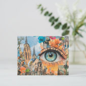 Surreal Eye Looking at the City Postkarte (Stehend Vorderseite)