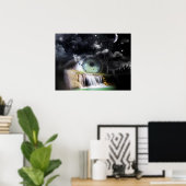 Surreal Eye Wasserfall Fantasie Poster (Heimbüro)