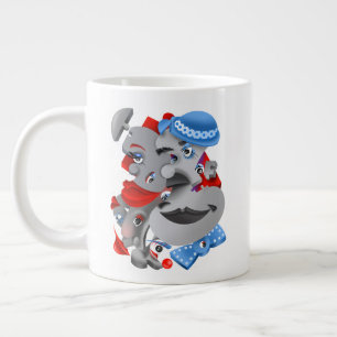 Surreal Faces Bold & Artistic Large Coffee Cup Jumbo-Tasse