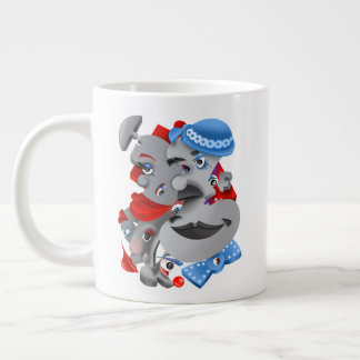 Surreal Faces Bold & Artistic Large Coffee Cup Jumbo-Tasse