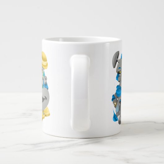 Surreal Faces Bold & Artistic Large Coffee Cup Jumbo-Tasse (Rückseite)