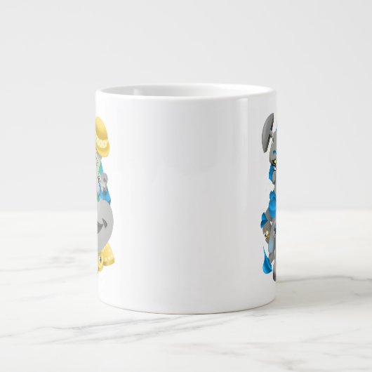 Surreal Faces Bold & Artistic Large Coffee Cup Jumbo-Tasse (Vorderseite)