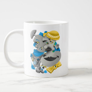 Surreal Faces Bold & Artistic Large Coffee Cup Jumbo-Tasse