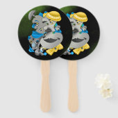 Surreal Faces & Jigsaw Puzzle Summer Fan Fächer (Vorne und Hinten)