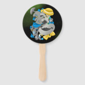 Surreal Faces & Jigsaw Puzzle Summer Fan Fächer (Vorderseite)