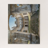 Surreal Fantasy Abandoned French Chateau Courtyard Puzzle (Vertikal)
