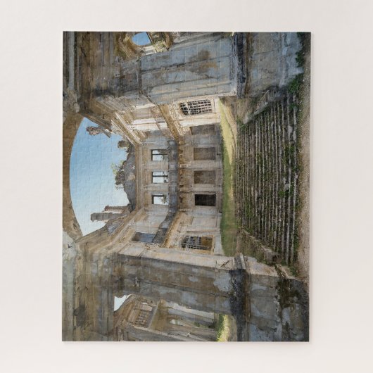 Surreal Fantasy Abandoned French Chateau Courtyard Puzzle (Vertikal)