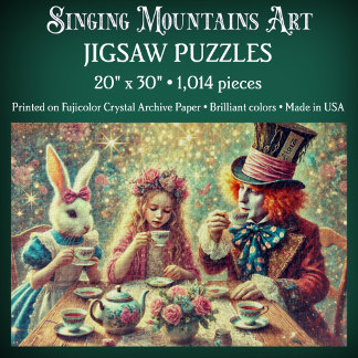 Surreal Fantasy Alice im Wunderland Teestunde Puzzle