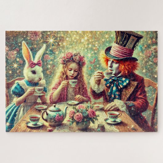 Surreal Fantasy Alice In Wonderland Tea Time Puzzle (Horizontal)