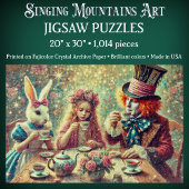 Surreal Fantasy Alice In Wonderland Tea Time Puzzle