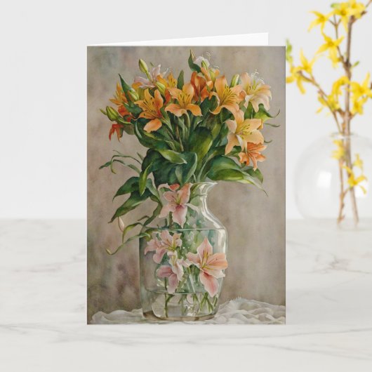 Surreal Fantasy Art Vase of Lily Blume Karte (Gelbe Blume)