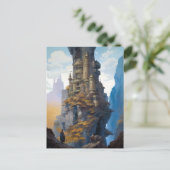 Surreal Fantasy Castelgrande Postkarte (Stehend Vorderseite)
