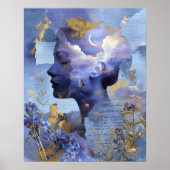 Surreal Fantasy Celestial Night Sky Wall Art Poster (Vorne)