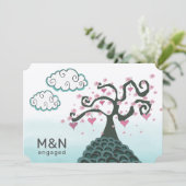 Surreal Fantasy Cherry Blossom Engagement Party Einladung (Stehend Vorderseite)