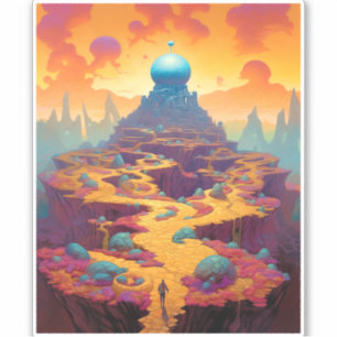 Surreal Fantasy City Aufkleber