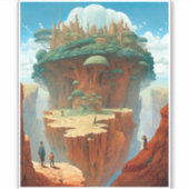 Surreal Fantasy City Aufkleber (Vorderseite)