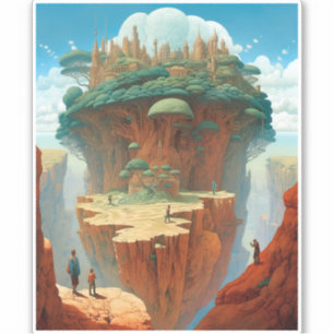 Surreal Fantasy City Aufkleber