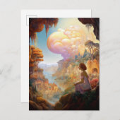 Surreal Fantasy City Landschaft Art Postkarte (Vorne/Hinten)