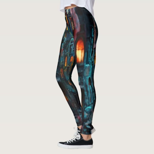 Surreal Fantasy City Leggings - Artistic 3D Master (Links)