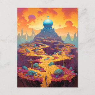 Surreal Fantasy City Postkarte