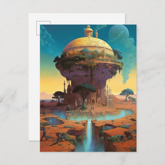 Surreal Fantasy City Postkarte (Vorne/Hinten)