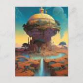 Surreal Fantasy City Postkarte (Vorderseite)