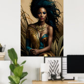 Surreal Fantasy Fantastisch Afro Girl Art NI Poster (Heimbüro)