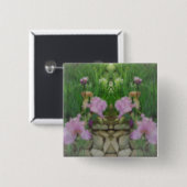 Surreal Fantasy Iris Blumenweg Button (Vorne & Hinten)