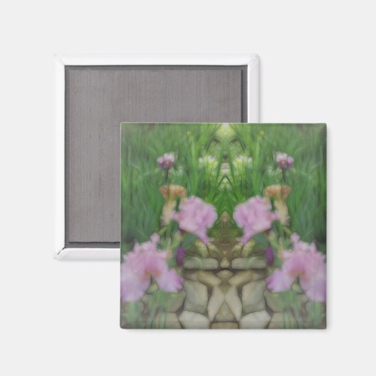 Surreal Fantasy Iris Blumenweg Magnet (Vorderseite/Rückseite)