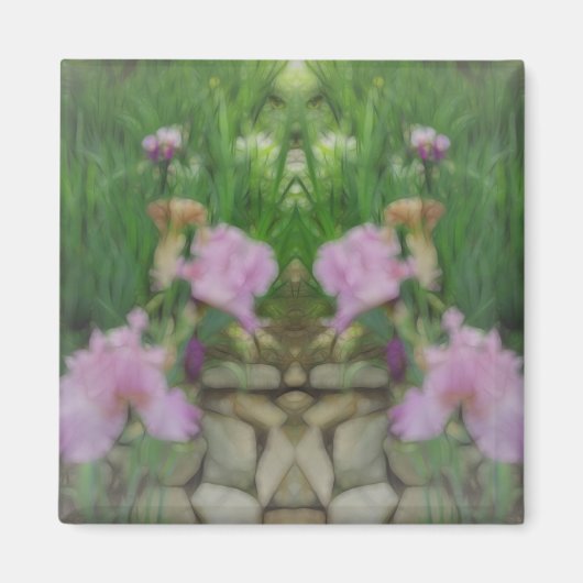 Surreal Fantasy Iris Blumenweg Magnet (Vorne)