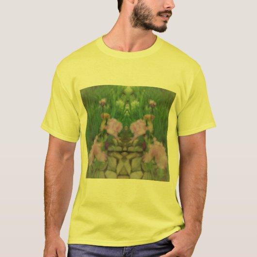 Surreal Fantasy Iris Blumenweg T-Shirt (Vorderseite)