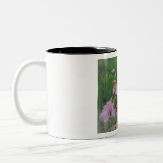 Surreal Fantasy Iris Blumenweg Zweifarbige Tasse (Links)