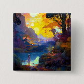 Surreal Fantasy Landschaft Art Button (Vorderseite)