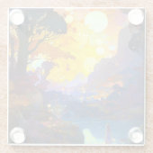 Surreal Fantasy Landschaft Art Glasuntersetzer (Rückseite)