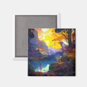 Surreal Fantasy Landschaft Art Magnet (Vorderseite/Rückseite)