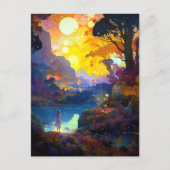 Surreal Fantasy Landschaft Art Postkarte (Vorderseite)