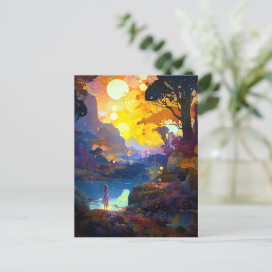 Surreal Fantasy Landschaft Art Postkarte (Stehend Vorderseite)