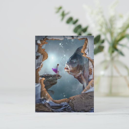 Surreal Fantasy Landschaft Postkarte (Stehend Vorderseite)