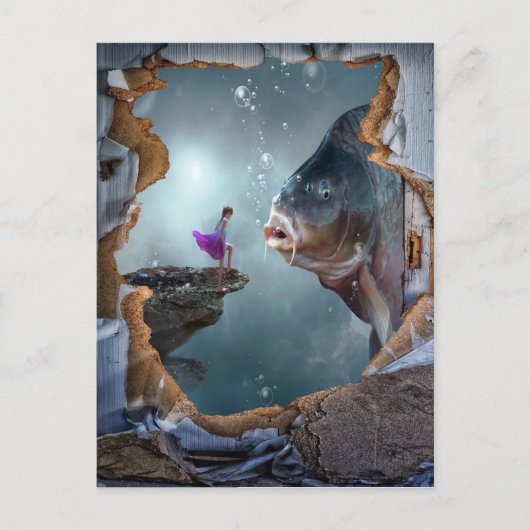 Surreal Fantasy Landschaft Postkarte (Vorderseite)